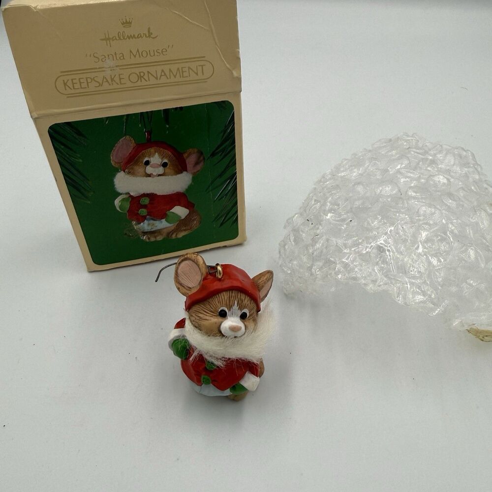 Santa Mouse Keepsake Hallmark Ornament 1984
